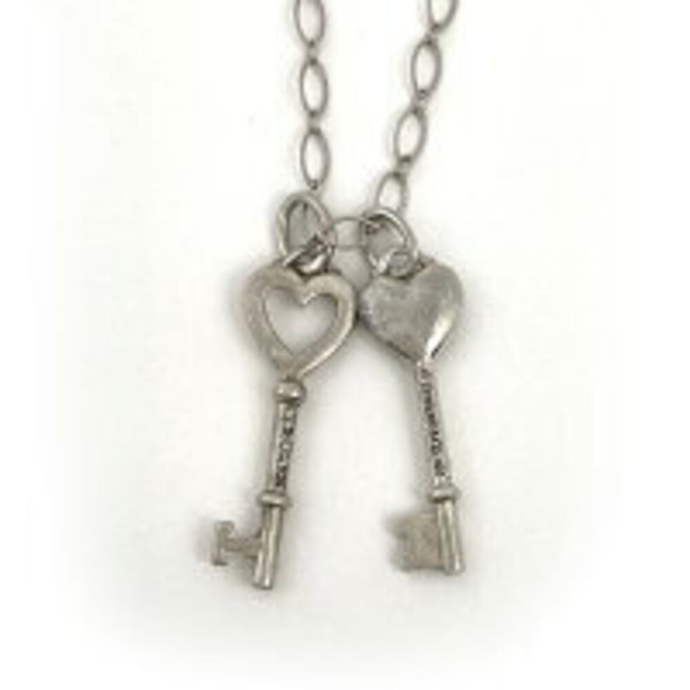 Tiffany Co Heart Key Necklace Pendant Sterling Silver